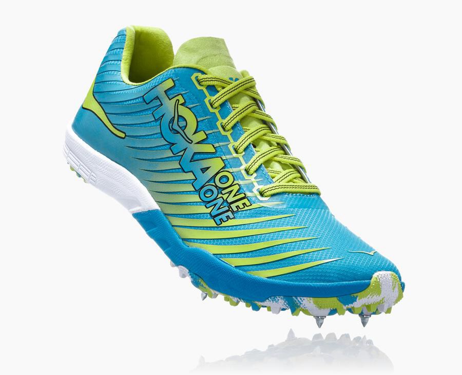 Hoka One One Spikes Womens Blue/Green - EVO XC - 06273SMHE